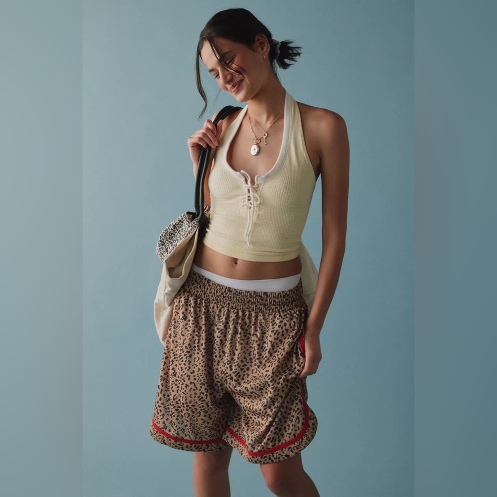 Out From Under Stassi lace-up seamless knit halter top